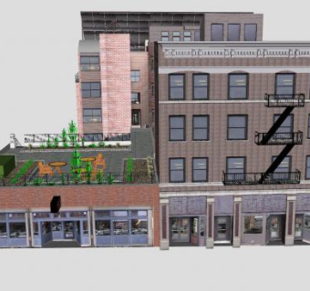 现代社区综合体建筑SU模型下载_sketchup草图大师SKP模型