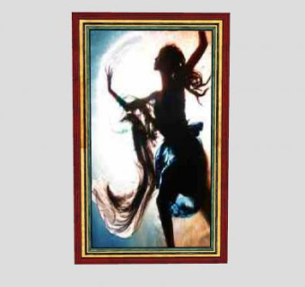 跳舞的女人绘画挂画SU模型下载_sketchup草图大师SKP模型