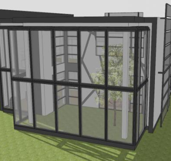 现代玻璃豪宅建筑SU模型下载_sketchup草图大师SKP模型