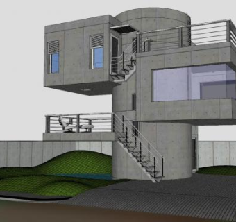 老式建筑小屋子SU模型下载_sketchup草图大师SKP模型
