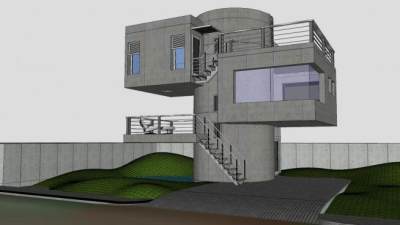 老式建筑小屋子SU模型下载_sketchup草图大师SKP模型