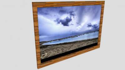 海滩摄影挂画SU模型下载_sketchup草图大师SKP模型