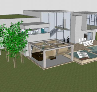 别墅建筑房子漂亮建筑SU模型下载_sketchup草图大师SKP模型