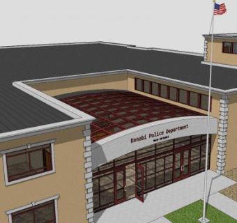 办事处灰泥外观SU模型下载_sketchup草图大师SKP模型