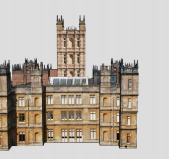 现代房子城堡建筑SU模型下载_sketchup草图大师SKP模型