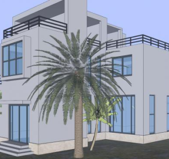 小别墅房子建筑SU模型下载_sketchup草图大师SKP模型