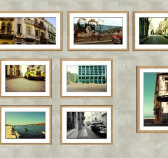 街景风景摄影挂画SU模型下载_sketchup草图大师SKP模型