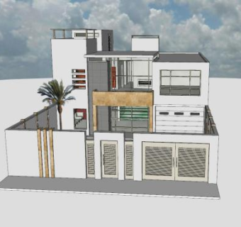 极简房子住宅SU模型下载_sketchup草图大师SKP模型