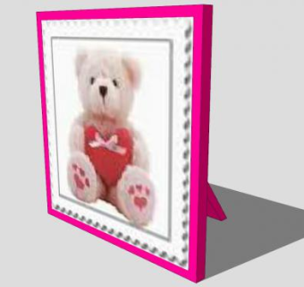 粉红色摆台相框布偶熊摄影SU模型下载_sketchup草图大师SKP模型