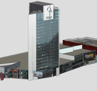 欧洲购物商业建筑中心SU模型下载_sketchup草图大师SKP模型