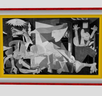 毕加索的《格尔尼卡》挂画SU模型下载_sketchup草图大师SKP模型