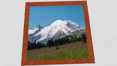 雪山风景摄影挂画SU模型下载_sketchup草图大师SKP模型