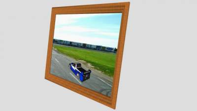 赛车车道摄影纪念照片相框SU模型下载_sketchup草图大师SKP模型
