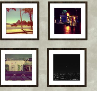 现代城市景观摄影挂画系列SU模型下载_sketchup草图大师SKP模型