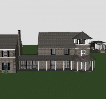 复仇格雷森建筑庄园SU模型下载_sketchup草图大师SKP模型
