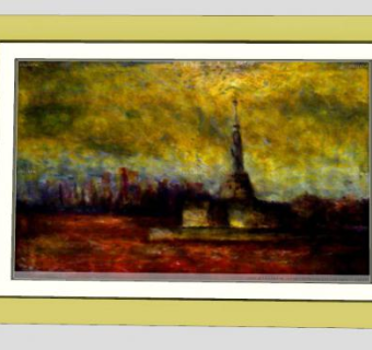 油画作品室内挂画SU模型下载_sketchup草图大师SKP模型