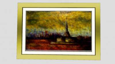 油画作品室内挂画SU模型下载_sketchup草图大师SKP模型