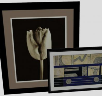 现代艺术品位挂画SU模型下载_sketchup草图大师SKP模型