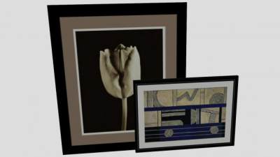 现代艺术品位挂画SU模型下载_sketchup草图大师SKP模型