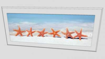现代海星简约风挂画SU模型下载_sketchup草图大师SKP模型