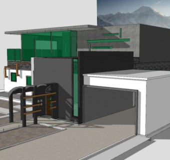 山间小屋房子建筑SU模型下载_sketchup草图大师SKP模型