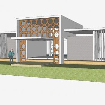 娱乐建筑房子SU模型下载_sketchup草图大师SKP模型