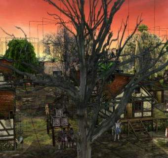 中期邪恶的城镇建筑SU模型下载_sketchup草图大师SKP模型