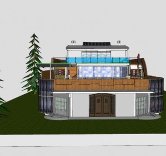 四合院房子建筑SU模型下载_sketchup草图大师SKP模型