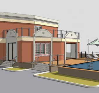 现代主义住宅小房子SU模型下载_sketchup草图大师SKP模型