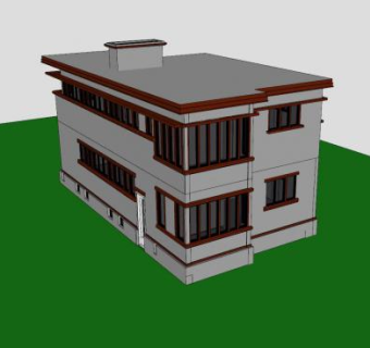 美国制度房屋建筑SU模型下载_sketchup草图大师SKP模型