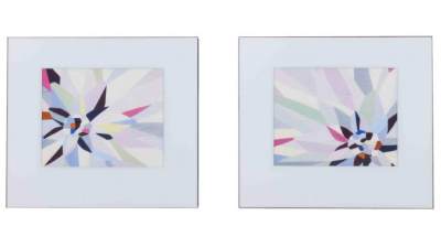 几何花卉系列当代挂画SU模型下载_sketchup草图大师SKP模型