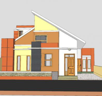 现代屋顶建筑房子SU模型下载_sketchup草图大师SKP模型