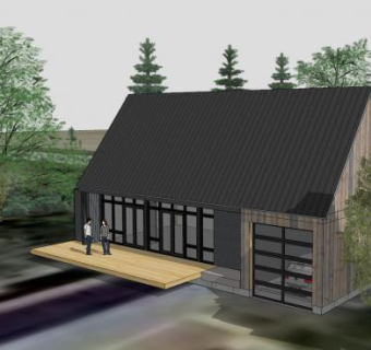 夏日别墅屋子建筑SU模型下载_sketchup草图大师SKP模型