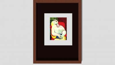 《沉睡的女子》毕加索装饰画SU模型下载_sketchup草图大师SKP模型