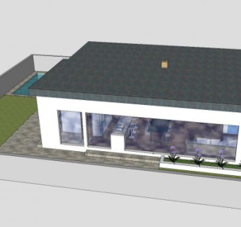独立住宅房子建筑SU模型下载_sketchup草图大师SKP模型