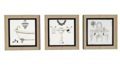 古典浴画三联挂画SU模型下载_sketchup草图大师SKP模型