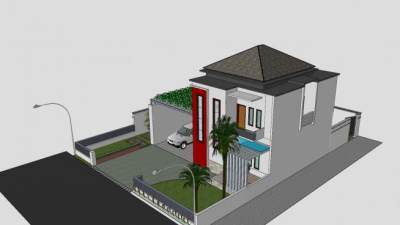 现代建筑双层房子SU模型下载_sketchup草图大师SKP模型