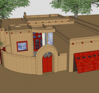 现代粘土房建筑SU模型下载_sketchup草图大师SKP模型