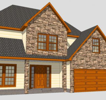 极简化房子建筑SU模型下载_sketchup草图大师SKP模型