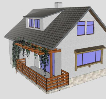 小村庄建筑房子SU模型下载_sketchup草图大师SKP模型