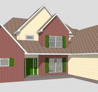 简约风格住宅房子SU模型下载_sketchup草图大师SKP模型
