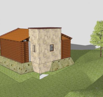 现代小屋住宅SU模型下载_sketchup草图大师SKP模型