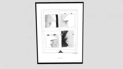 抽象绘画室内挂画SU模型下载_sketchup草图大师SKP模型