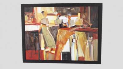 古典绘画装裱挂画SU模型下载_sketchup草图大师SKP模型