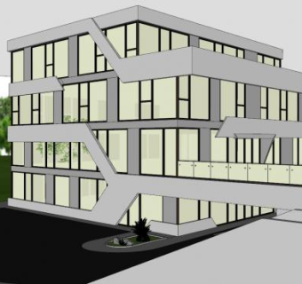 现代风格办公楼SU模型下载_sketchup草图大师SKP模型
