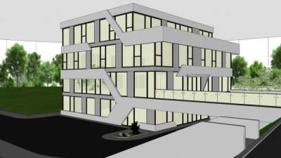 现代风格办公楼SU模型下载_sketchup草图大师SKP模型