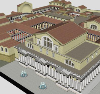 图密善建筑王宫SU模型下载_sketchup草图大师SKP模型
