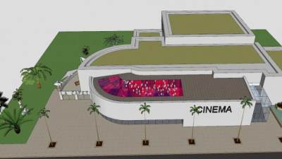 当代影院建筑SU模型下载_sketchup草图大师SKP模型
