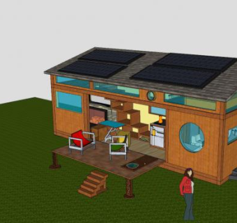 现代房子木屋小建筑SU模型下载_sketchup草图大师SKP模型