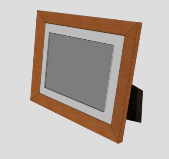 实木框相片摆台SU模型下载_sketchup草图大师SKP模型